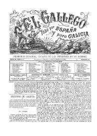 Portada:El Gallego. Periódico semanal órgano de los intereses de su nombre. Núm. 14, 5 de septiembre de 1880