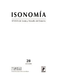 Portada:Isonomía : Revista de Teoría y Filosofía del Derecho. Núm. 28, abril 2008