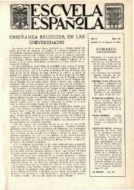 Portada:Escuela española. Año IV, núm. 143, 10 de febrero de 1944
