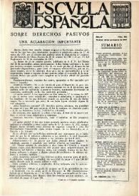 Portada:Escuela española. Año IV, núm. 185, 30 de noviembre de 1944