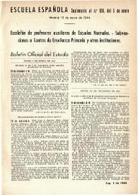 Portada:Escuela española. Año IV, Suplementos de 1944