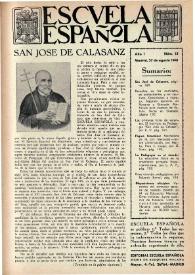 Portada:Escuela española. Año I, núm. 15, 27 de agosto de 1941