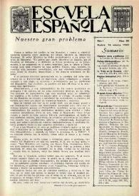 Portada:Escuela española. Año I, núm. 22, 16 de octubre de 1941