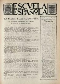 Portada:Escuela española. Año II, Primer semestre, núm. 54, 28 de mayo de 1942