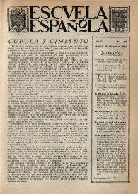 Portada:Escuela española. Año II, Segundo semestre, núm. 82, 10 de diciembre 1942