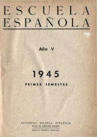 Escuela española. Año V, Índice del Primer semestre de 1945