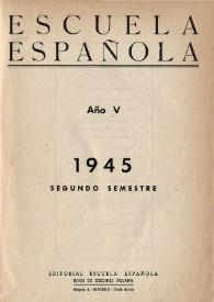 Escuela española. Año V, Índice del Segundo semestre de 1945