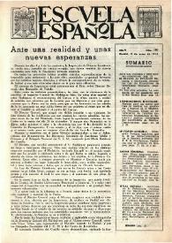 Portada:Escuela española. Año V, núm. 191, 11 de enero de 1945