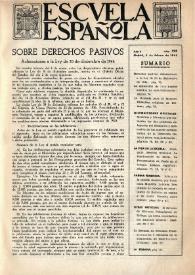 Portada:Escuela española. Año V, núm. 195, 8 de febrero de 1945