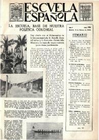 Portada:Escuela española. Año V, núm. 196, 15 de febrero de 1945