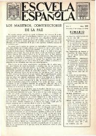 Portada:Escuela española. Año V, núm. 209, 17 de mayo de 1945
