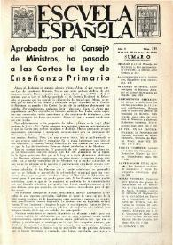 Portada:Escuela española. Año V, núm. 211, 30 de mayo de 1945