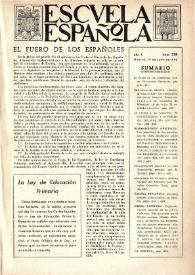 Portada:Escuela española. Año V, núm. 218, 19 de julio de 1945