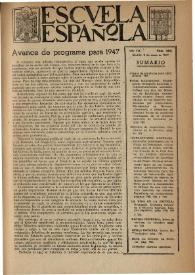 Escuela española. Año VII, núm. 295, 9 de enero de 1947
