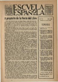 Portada:Escuela española. Año VII, núm. 309, 17 de abril de 1947