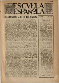 Portada:Escuela española. Año VII, núm. 318, 19 de junio de 1947
