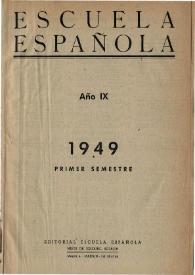 Escuela española. Año IX, Índice del Primer semestre de 1949