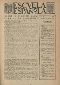Escuela española. Año IX, núm. 401, 20 de enero de 1949