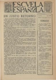Portada:Escuela española. Año IX, núm. 410, 24 de marzo de 1949