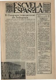 Portada:Escuela española. Año IX, núm. 426, 14 de julio de 1949