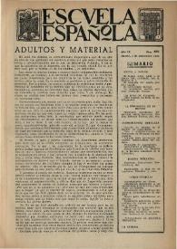 Portada:Escuela española. Año IX, núm. 433, 1 de septiembre de 1949