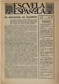 Portada:Escuela española. Año IX, núm. 438, 6 de octubre de 1949