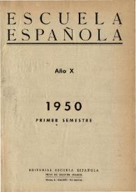 Escuela española. Año X, Índice del Primer semestre de 1950