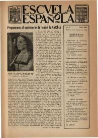 Escuela española. Año X, núm. 457, 9 de febrero de 1950