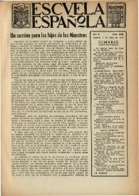 Portada:Escuela española. Año X, núm. 478, 6 de julio de 1950