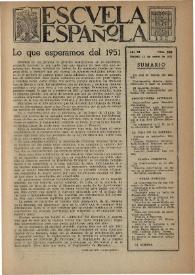 Escuela española. Año XI, núm. 505, 11 de enero de 1951