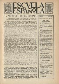 Portada:Escuela española. Año XI, núm. 508, 1 de febrero de 1951
