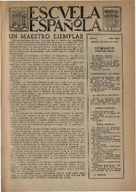 Portada:Escuela española. Año XI, núm. 513, 8 de marzo de 1951