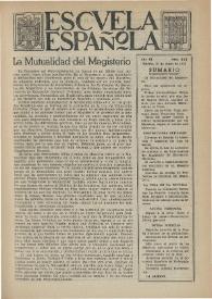 Portada:Escuela española. Año XI, núm. 522, 10 de mayo de 1951