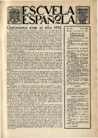 Escuela española. Año XII, núm. 563, 3 de enero de 1952