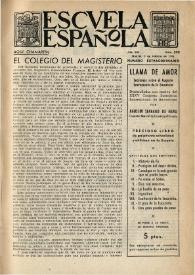 Portada:Escuela española. Año XII, núm. 570, 9 de febrero de 1952, número extraordinario