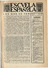 Portada:Escuela española. Año XII, núm. 571, 14 de febrero de 1952