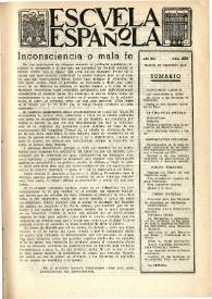 Portada:Escuela española. Año XII, núm. 604, 18 de septiembre de 1952