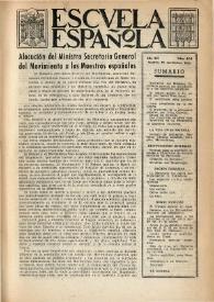 Portada:Escuela española. Año XII, núm. 614, 27 de noviembre de 1952