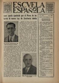 Escuela española. Año XIII, núm. 628, 26 de febrero de 1953