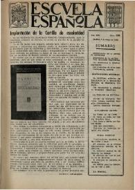Portada:Escuela española. Año XIII, núm. 639, 8 de mayo de 1953