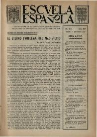 Portada:Escuela española. Año XIII, núm. 657, 10 de septiembre de 1953