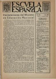 Portada:Escuela española. Año XIII, núm. 673, 31 de diciembre de 1953
