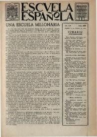 Portada:Escuela española. Año XIV, núm. 680, 18 de febrero de 1954