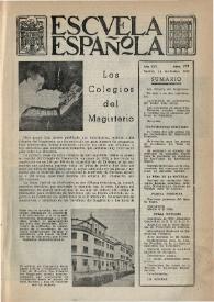Portada:Escuela española. Año XIV, núm. 719, 18 de noviembre de 1954