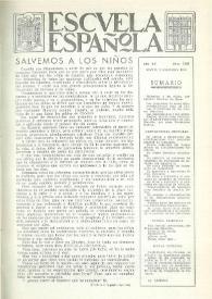 Portada:Escuela española. Año XV, núm. 760, 1 de septiembre de 1955