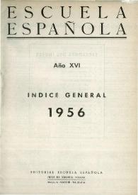 Portada:Escuela española. Año XVI, Índice general de 1956