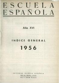 Escuela española. Año XVI, Índice general de 1956