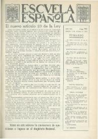 Portada:Escuela española. Año XVI, núm. 782, 1 de febrero de 1956