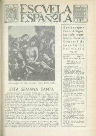 Portada:Escuela española. Año XVI, núm. 791, 28 de marzo de 1956