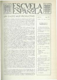 Portada:Escuela española. Año XVI, núm. 797, 3 de mayo de 1956